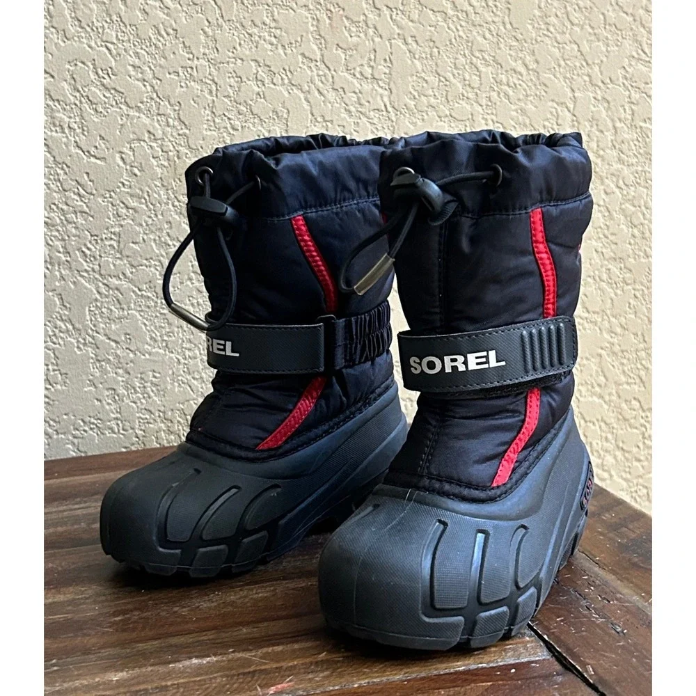 Sorel Toddler Boys Snow Boots Size 9 Waterproof Insulated Removable Liners